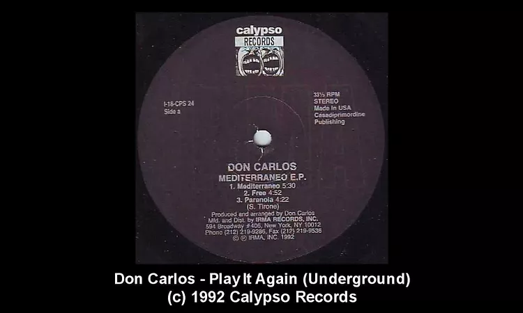 Don Carlos - Play It Again (Underground) (Mediterraneo E.P.)