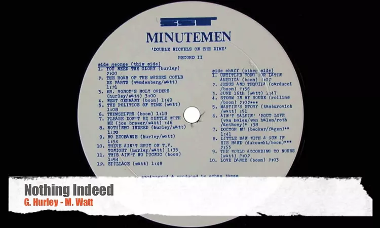Minutemen - Double Nickels On The Dime (Original Vinyl) Side George