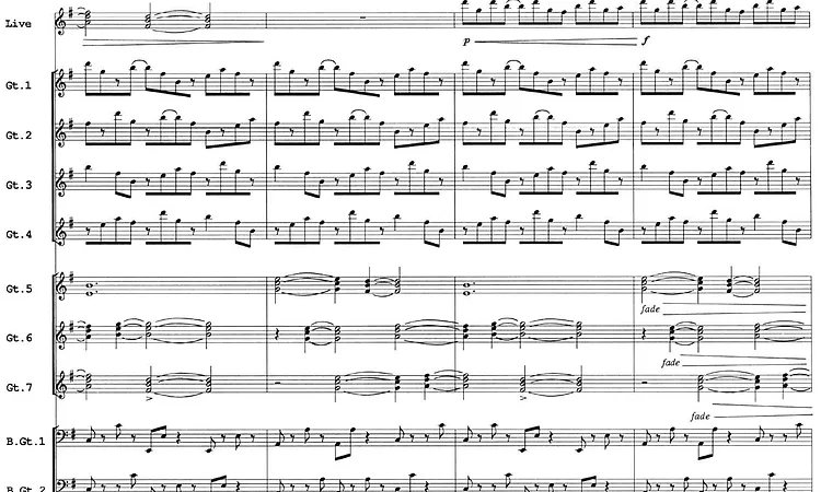 Steve Reich - Electric Counterpoint, III. Fast (with sheet music)