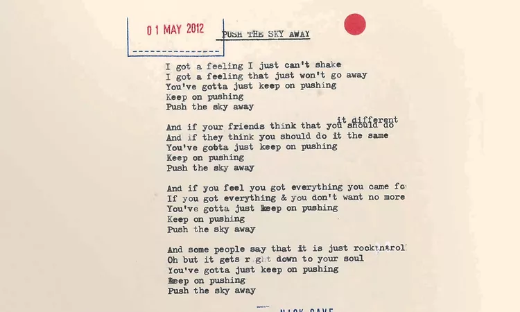 Nick Cave & The Bad Seeds - Push The Sky Away (Lyric Video)